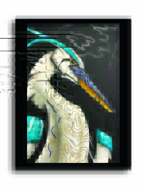 "HERON SHINY" PRINT