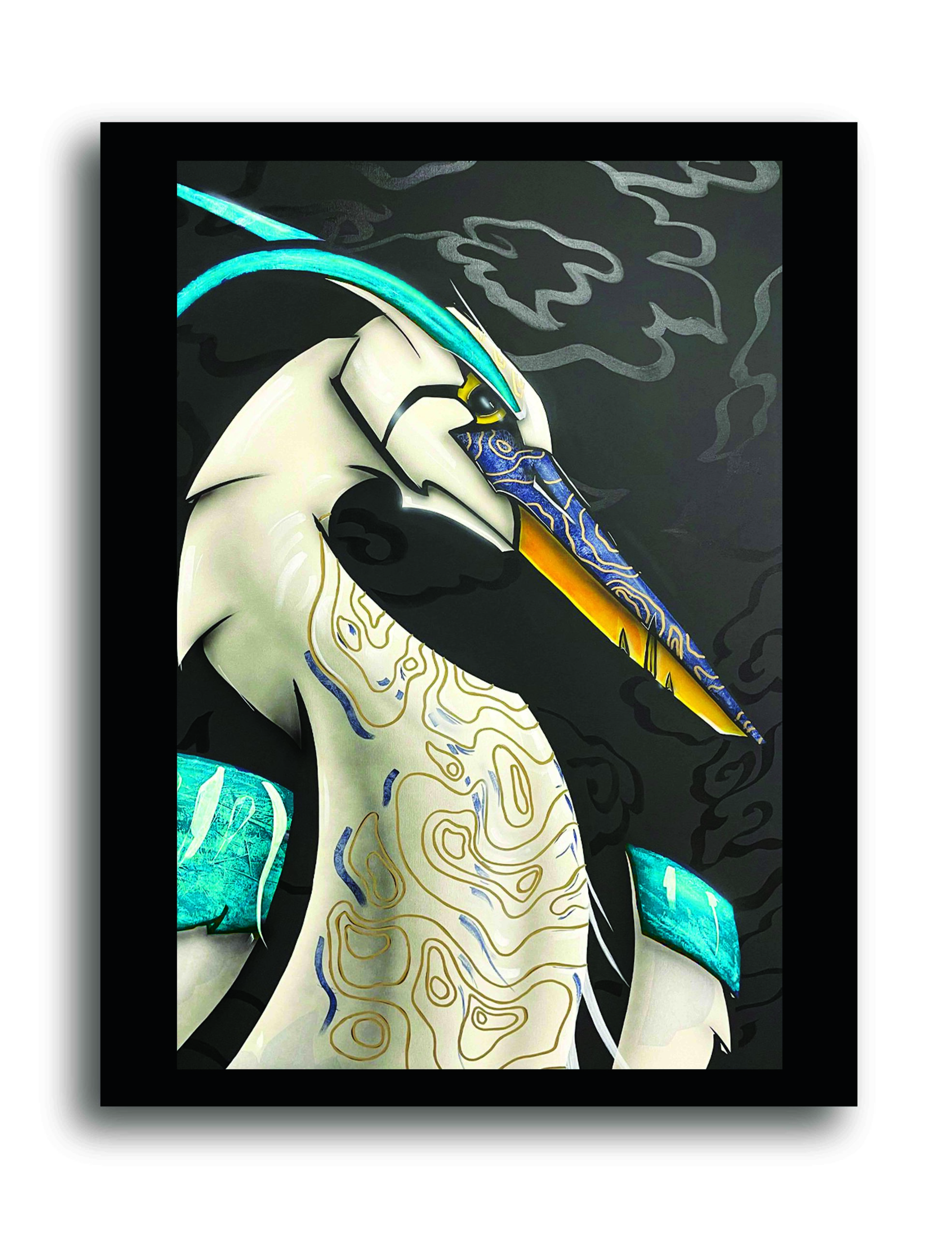 "HERON SHINY" PRINT